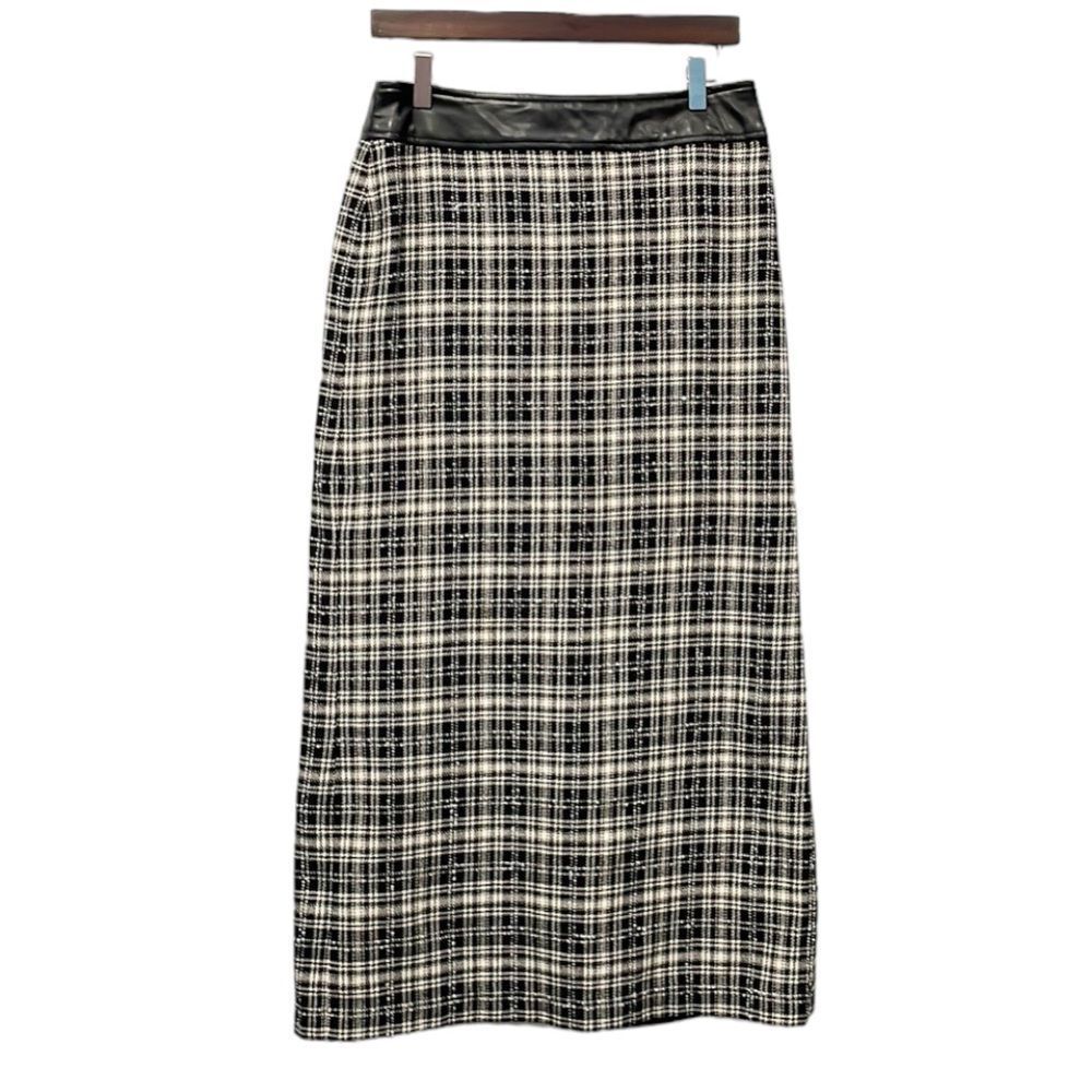 Marconi Women’s Skirt Wool Blend Glen Plaid Made In Italy‎ Modest Maxi Sz 6